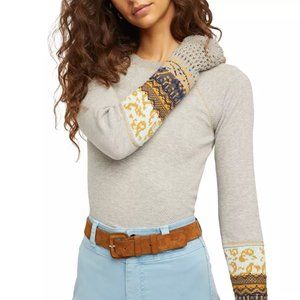 NWT Free People In The Mix Cuff Top Heather Grey